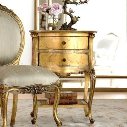 Gold End Table, Restored Furniture, Gold Inspiration, Gold Furniture, Romantic Cottage, French Country Cottage, French Furniture, French Decor, Ikea Hacks