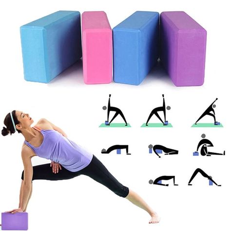 Yoga Brick Exercise, Yoga Blocks Exercises, Yoga Brick, Beginning Yoga, Wire Organizer, Yoga Props, Bodybuilding Workout, Workout Equipment, Family Fitness