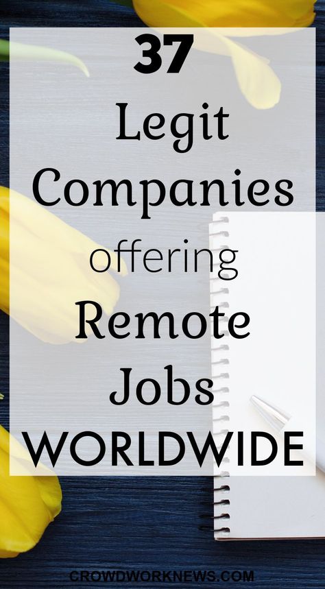 Are you searching for remote jobs? Here is a big list of legit and researched companies offering remote jobs worldwide. Click through and find the jobs matching your skills today! Online Jobs Worldwide, Legit Online Jobs, Work From Home Companies, Stay At Home Jobs, Finding A New Job, Company Job, Jobs For Teens, Job Search Tips, Money Advice