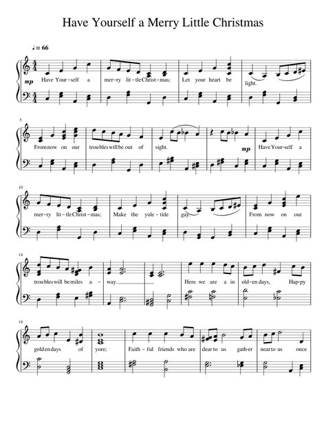 Have Yourself a Merry Little Christmas Sheet music for Piano (Solo) | Musescore.com Free Christmas Music, Christmas Piano Sheet Music, Piano Songs Sheet Music, Piano Tutorials Songs, Piano Music Easy, Xmas Songs, Piano Notes Songs, Trumpet Sheet Music, Clarinet Music