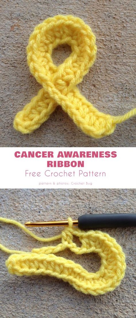 Knit Ribbon Pattern, Crochet Awareness Ribbon Pattern, Awareness Ribbon Crochet Pattern, How To Crochet A Ribbon, Crochet Ribbon Pattern, Crochet Medical, Crochet Ribbon, Medicine Tips, Health And Fitness Magazine