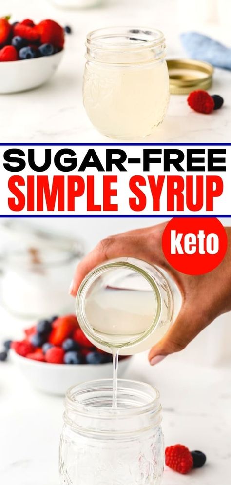 Keto Simple Syrup Monkfruit, Healthy Simple Syrup, Allulose Simple Syrup, Keto Corn Syrup, Monkfruit Simple Syrup, Keto Simple Syrup Recipe, Healthy Simple Syrup Recipe, Monk Fruit Simple Syrup Recipe, Monkfruit Recipes