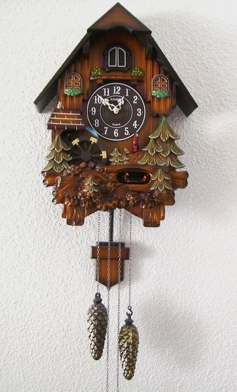 Cuckoo Clock Tattoo, Coo Coo Clock, German Decor, Small Wall Clock, Cuckoo Clocks, Christmas Clock, Antique Locket, Crochet Shawl Pattern Free, Clock Tattoo