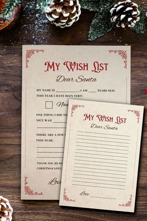 Need an aesthetic Wish list for your kids on christmas, look no further than this one of a kind letter to santa on etsy. Check it out now! Letters To Santa Craft, Christmas Wishlist Template Aesthetic, Christmas Letter Aesthetic, Letter To Santa Ideas, Christmas List For Santa, Kids Letter To Santa, Letter To Santa Template, Wishlist Printable, My Christmas Wishlist