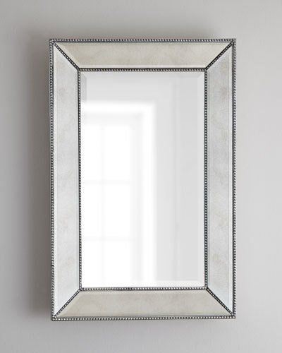 H7GGY Beaded Wall Mirror, 26"W Rustic Wall Mirrors, Home Theaters, Mirror Wall Bedroom, Mirror Design Wall, Frame Mirror, Small Bath, Mirror With Shelf, Trendy Bathroom, Bad Design