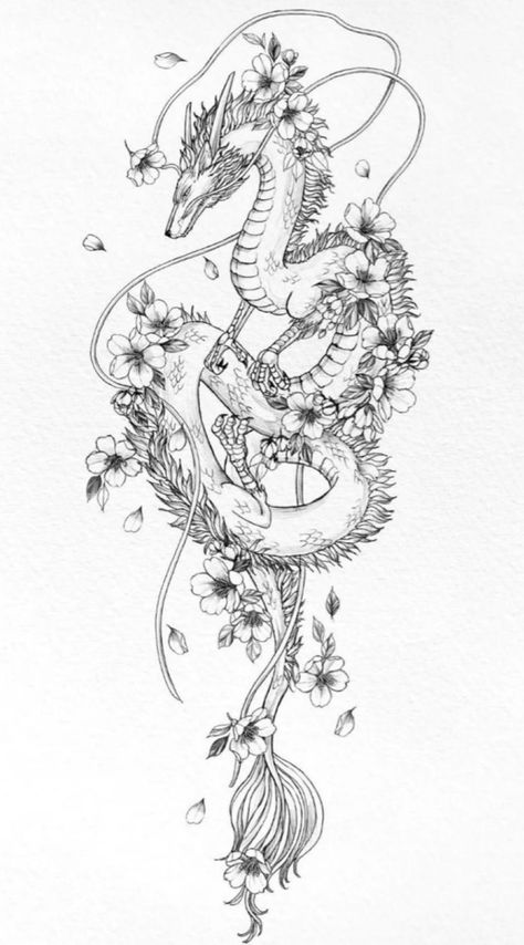 Dragon Tattoo Female, Forearm Tattoo Women Dragon, Dragon Back Tattoo With Flowers, Dragon King Tattoo, Dragon Blossom Tattoo, Dragon Tattoo Upper Back, Feminine Chinese Dragon Tattoos, Full Back Dragon Tattoo For Women, Dragon With Flowers Tattoo For Women