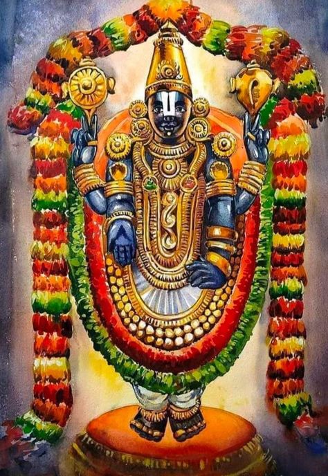 Lord Venkateswara Paintings, Venkateswara Swamy Sketch, Balaji Painting, Indian Traditional Art, Lord Durga, Lord Venkateshwara, God Venkateswara Images Hd Wallpaper, God Painting, Devotional Images