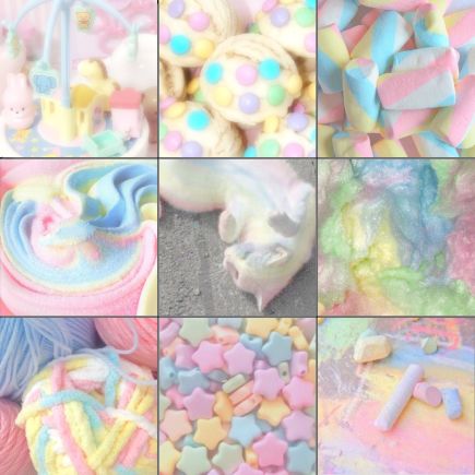 Pink Yellow And Blue Aesthetic, Pastel Fursona, Pastel Kidcore Aesthetic, Kidcore Moodboard, Pastel Moodboard, Pastel Mood Board, Rainbow Moodboard, Daydream Aesthetic, Pastel Rainbow Aesthetic