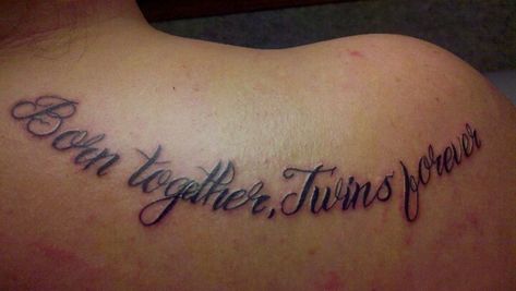 Twin Sister Tattoo Quotes. QuotesGram Twin Brother And Sister Tattoos, Twin Brother Tattoo Ideas, Lost Twin Tattoo, Twinless Twin Tattoo, Twin Tattoos Sisters Identical, Sister Tattoo Quotes, Twin Tattoos Brother And Sister, Twin Tattoo Ideas, Tattoos For Twins