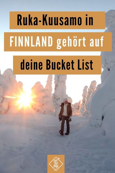 In Finnland warten viele Abenteuer, die deinen Winterurlaub perfekt machen. Wie wäre es zum Beispiel mit einer Schneeschuhwanderung auf den höchsten Berg, den Valtavaara? Ebenfalls auf deine Bucket Liste für eine Reise nach Finnisch Lappland gehört eine Hundeschlittensafari: Dabei fährst du für ein paar Tage in die wilde Winterlandschaft und übernachtest in Hütten mitten in der Natur. Was du in Ruka-Kuusamo noch alles im Winter sowie im Sommer erleben kannst, verraten wir dir in diesem Beitrag. Roadtrip Europa, Helsinki, Iceland, Finland, Road Trip, Blogger, Travel, Nature