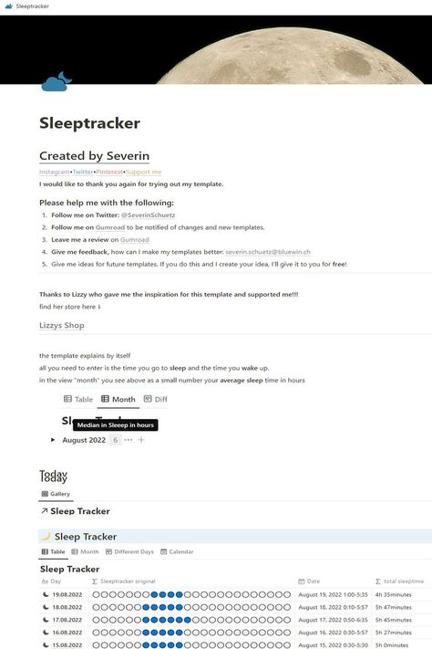 Notion Sleep Tracker Template, Notion Sleep Tracker, Sleep Tracker Template, Monthly Planner Bullet Journal, Habit Tracker Free Printable, Ipad Planner Template Free, Journal Habit Tracker Ideas, Bullet Journal Habit Tracker Ideas, Free Printable Habit Tracker