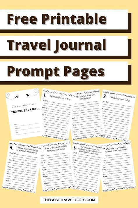 Keep your travel memories alive with our range of free printable travel journal templates. Easy to download and customize, they're the perfect companion for capturing every unforgettable moment of your journey. Free Travel Journal Printables, Travel Journal Pages Printable, Free Printable Travel Journal Pages, Travel Journal Questions, Travel Journal Template, Free Travel Printables, Printable Travel Journal, Travel Journal Prompts, Vacation Planner Template