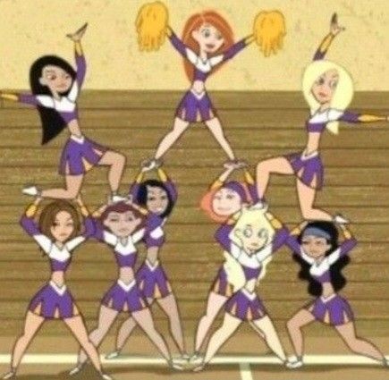 Kim Possible Bonnie, Cartoons To Paint, Bonnie Rockwaller, Cartoon Cheerleader, Kim Possible Ron Stoppable, Cheer Stunting, Kim Possible And Ron, Ron Stoppable, Star Tv Series