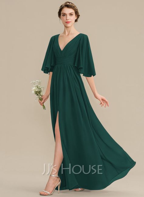 Mob Dress, Floor Length Chiffon Bridesmaid Dresses, Ruffle Fabric, Bridesmaid Dresses Online, Junior Bridesmaid Dresses, Chiffon Bridesmaid Dress, Dress Silhouette, Chiffon Bridesmaid, Wedding Bridesmaid Dresses