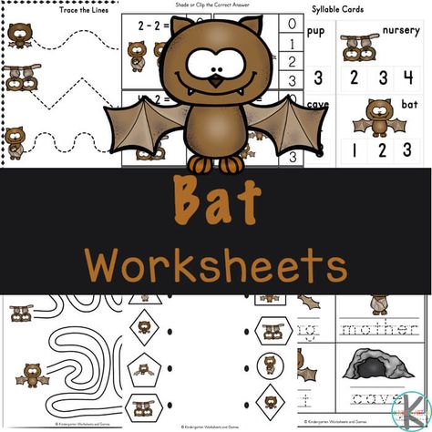 Learn about bat life cycles while practicing a variety of math and literacy skills with these free printable bat worksheets for preschool and kindergarten. Bat Worksheets, Plant Life Cycle Worksheet, Bat Printable, Number Activities Preschool, Cycle For Kids, Free Printable Alphabet Worksheets, Apple Life Cycle, Elementary Worksheets, Alphabet Letter Crafts