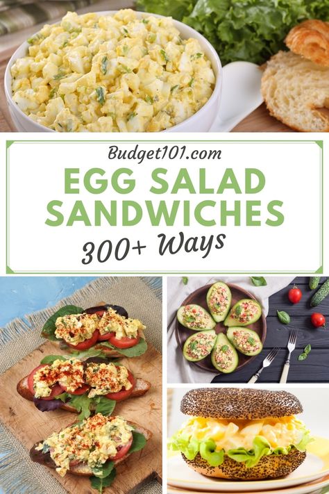 b101 egg salad sandwiches 300 ways Ways To Eat Egg Salad, Bacon Egg Salad, Deviled Egg Salad, Healthy Egg Salad, Egg Salad Sandwich, Steamed Cabbage, Living Frugal, Serving Ideas, Diy Easy Recipes