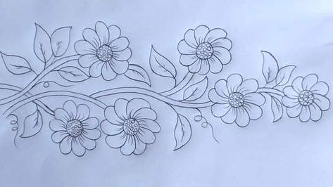 Curtain Drawing, Flower Pattern Drawing, Mirror Window, Crochet Scarf Pattern Free, Fabric Paint Designs, Flower Drawing Design, Floral Border Design, Diy Embroidery Patterns, Border Embroidery Designs