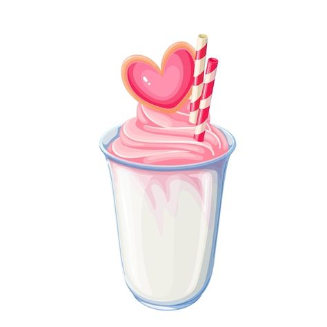 Milkshake Clipart, Shake Strawberry, Milkshake Shop, Desserts Drawing, Strawberry Shake, Menu Food, Strawberry Milkshake, Window Painting, Slushies