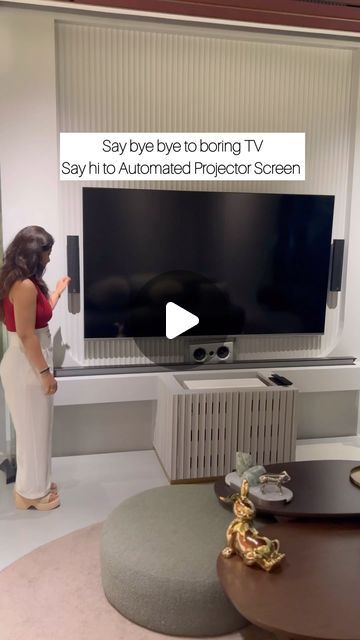 Projector Screen Living Room, Tv Wall Unit, Tv Unit Design, Projector Screen, Wall Unit, Tv Unit, The Change, Tv Wall, Projector