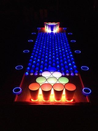 Led Beer Pong Table, Beer Pong Table Diy, Diy Beer Pong, Diy Beer Pong Table, Beer Games, Pool Party Games, Diy Beer, Toddler Parties, Halloween Games For Kids