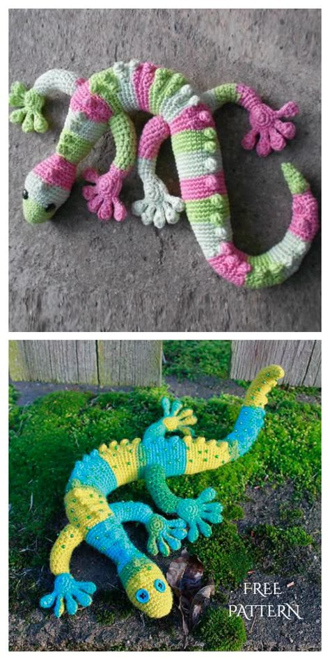 Crochet Toy Gecko Lizard Amigurumi Free Pattern Lizard Plush, Lizard Pattern, Pola Amigurumi, Crochet Dragon, Crochet Animals Free Patterns, Crochet Amigurumi Free Patterns, Crochet Amigurumi Free, Crochet Animal Patterns, Crochet Toy