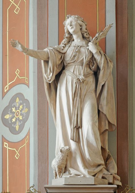 Dynamic Sculpture, Dr Faustus, Saint Agnes, Catholic Icons, Female Saints, Saint Cecilia, Saint Lucy, Saint Statues, Christ Painting