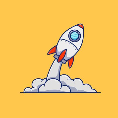 Rocket Vector Illustration, Vector Illustration Background, Rocket Illustration Design, Space Rocket Illustration, Rocket Illustration, Rocket Drawing, Cartoon Rocket, Business Illustrations, Rocket Cartoon