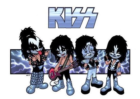 Kiss Band Party, Lineart Color, Kiss Group, Kiss Artwork, Eric Singer, Band Kiss, Kiss Army, Peter Criss, Vintage Kiss