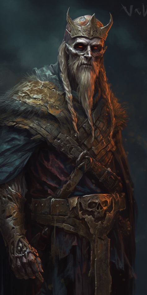 Undead King Art, Undead Character Art, Undead Viking, Dark Fantasy Male, Undead King, Undead Warrior, Hero Quest, Viking Warriors, Dark Creatures