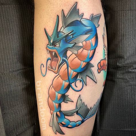 Gyarados tattoo done by @brandoom Visit @animemasterink for the best anime tattoos! To submit your work use the tag #gamerink And don't… Kyogre Tattoo, Gyarados Tattoo, Pokemon Sleeves, Mother Tattoos For Children, Pokemon Painting, Watercolor Tattoo Flower, Leo Tattoos, Pokemon Tattoo, Mother Tattoos