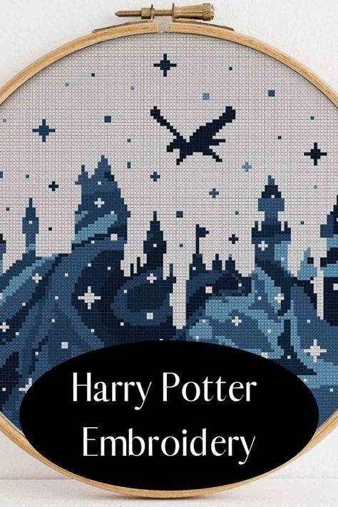 Hogwarts Embroidery, Harry Potter Stitch, Harry Potter Embroidery, Harry Potter Scar, Harry Potter Lumos, Harry Potter Mermaid, Harry Potter Cross Stitch Pattern, Cross Stitch Harry Potter, Harry Potter Cross Stitch