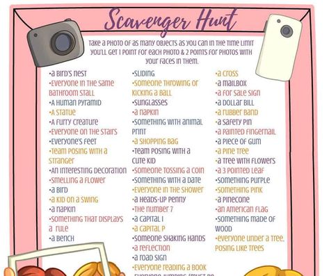 Teen Scavenger Hunt, Fall Scavenger Hunt, Scavenger Hunt Ideas, Scavenger Hunt List, Adult Scavenger Hunt, Halloween Scavenger Hunt, Photo Scavenger Hunt, Scavenger Hunt For Kids, Girl Scout Leader