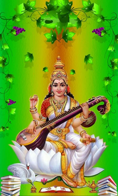 Saraswati Puja Background, Sarswati Maa, Diwali Gods, Saraswathi Devi, Navratri Puja, Saraswati Photo, Saraswati Puja, Happy Good Morning Images, Wallpaper Photo Hd