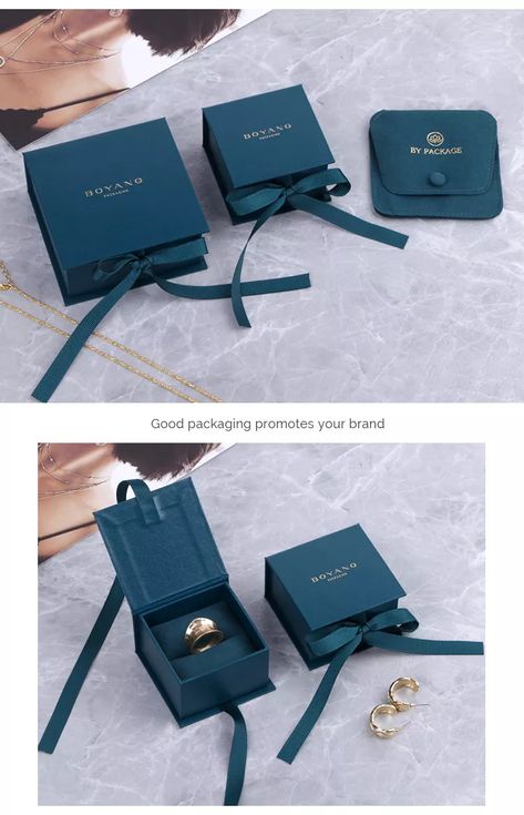 Jewelry Gift Packaging Luxury, Jewelry Box Ideas Jewellery Packaging, Jewellery Boxes Luxury, Box Jewelry Design, High End Jewelry Packaging, Blue Jewelry Packaging, Premium Jewelry Packaging, Ring Gift Ideas Packaging, Jewelry Box Design Ideas