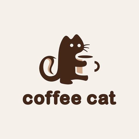 Cute Cat Logo Design, Cafe Logo Inspiration, Starbucks Logo Art, Coffee Logo Design Art, Cute Logos Design, Cute Logo Design Ideas, Cat Logo Design Ideas, Coffee Logo Design Ideas, Logo Coffee Design