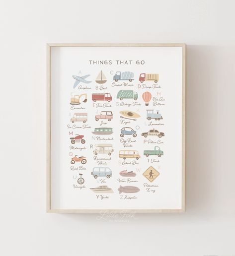 Transportation Alphabet, Transportation Nursery, Boy Toddler Bedroom, Abc Kids, Abc Print, Trucks Print, Toddler Boys Room, Abc For Kids, Toddler Bedroom