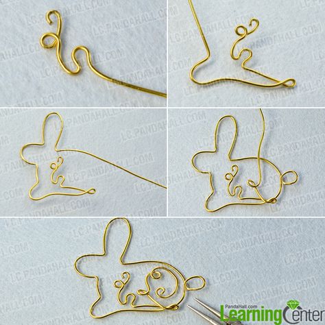 the bunny frame Wire Bunny, Ear Cuff Tutorial, Origami Butterfly Easy, Bunny Pendant, Easter Present, Wire Ornaments, Easter Jewelry, Origami Butterfly, Wire Jewelry Designs