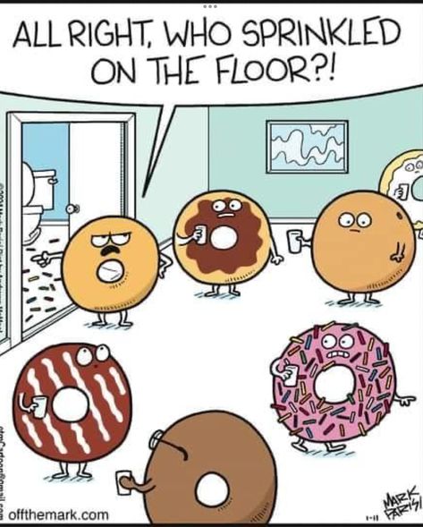 Donut Meme, Art Gallery Quotes, Funny Cute Quotes, Laugh Cartoon, Mark Parisi, Cute Cartoon Art, Donut Humor, Jokes Of The Day, Daily Cartoon