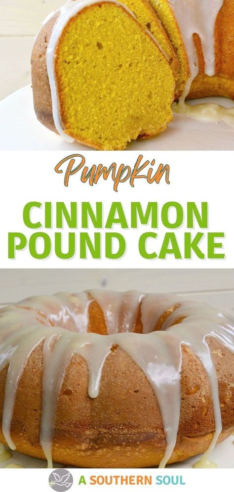 It's pumpkin everything season and this pumpkin pound cake with a brown butter glaze. is the perfect combination of traditional pound cake texture, warm cinnamon spice along with just the right amount of pumpkin flavor with a little sweetness on top is perfection. It’s not too much, not too little…it’s just right. Cinnamon Pound Cake, Traditional Pound Cake, Pumpkin Pound Cake Recipes, Brown Butter Glaze, Cheesecake Fruit, Cake Texture, Pumpkin Pound Cake, Autumn Treats, Dessert Hacks