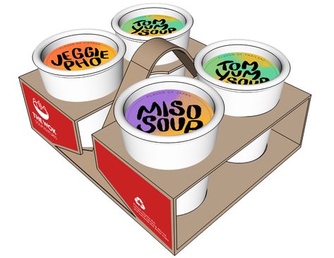 Soup Cup Design, Soup To Go Packaging, Soup Branding, Soup Packaging Design, Soup Packaging, Food Delivery Packaging, Salad Packaging, Pasta Box, Promotional Stickers