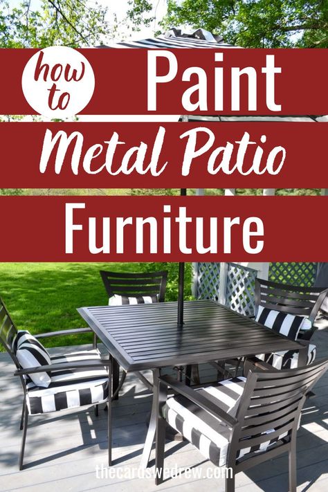 Metal Patio Chairs Makeover, How To Paint Patio Furniture, Repaint Outdoor Furniture Metals, Refurbish Metal Patio Furniture, Repaint Patio Furniture Metals, How To Paint Outdoor Metal Furniture, Outdoor Metal Table Makeover, Painting Outdoor Metal Furniture, Repainting Metal Patio Furniture