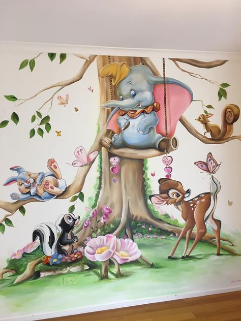 Disney Kids Rooms, Disney Baby Rooms, Disney Wall Murals, Disney Mural, Casa Disney, Disney Bedrooms, Kids Room Murals, Disney Rooms, Wallpaper Disney