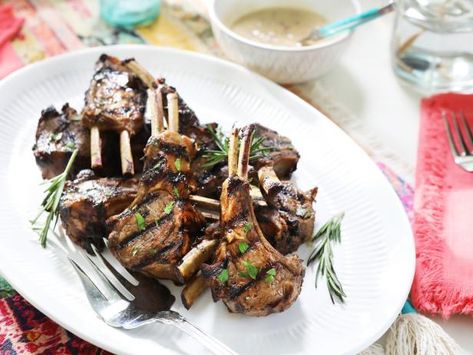 Grilled Lamb Chops with Pink Peppercorn Sauce Recipe | Kardea Brown | Food Network Lamb Cutlets Recipe, Peppercorn Sauce Recipe, Kardea Brown, Lamb Cutlets, Lamb Loin Chops, Brown Food, Marinated Lamb, Lamb Loin, Grilled Lamb Chops