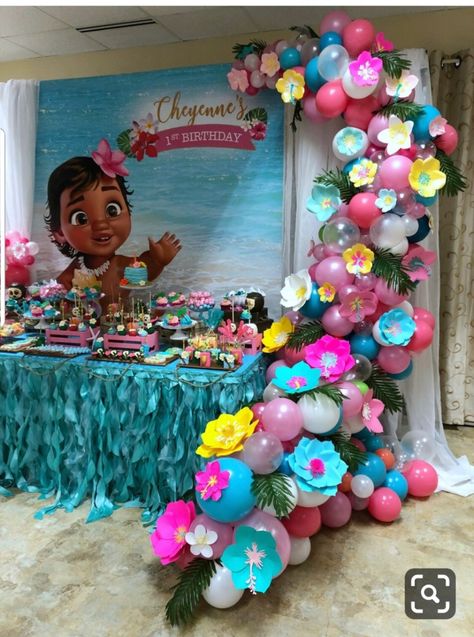 Moana Birthday Party Theme, Moana Theme Birthday, Festa Moana Baby, Birthday Theme Decoration, Moana Themed Party, Moana Birthday Party, Moana Party, Moana Birthday, Diy Balloon