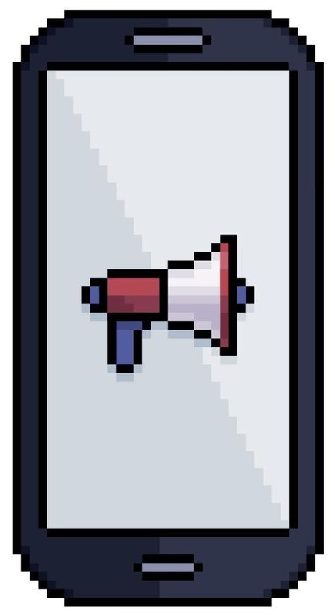 Pixel art mobile phone with megaphone cell phone icon vector icon for 8bit game on white background Phone Pixel Art, Art Mobile, Background Background, Phone Icon, Game On, Vector Icons, Pixel Art, White Background, Mobile Phone