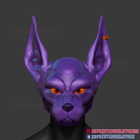 3D Printable Beerus Mask Cosplay Anubis Helmet STL File | Etsy Beerus Cosplay, Anubis Helmet, Cosplay Helmet, Cosplay Mask, Mask Halloween, Cat Mask, Sphynx Cat, 3d Printable, Sphynx