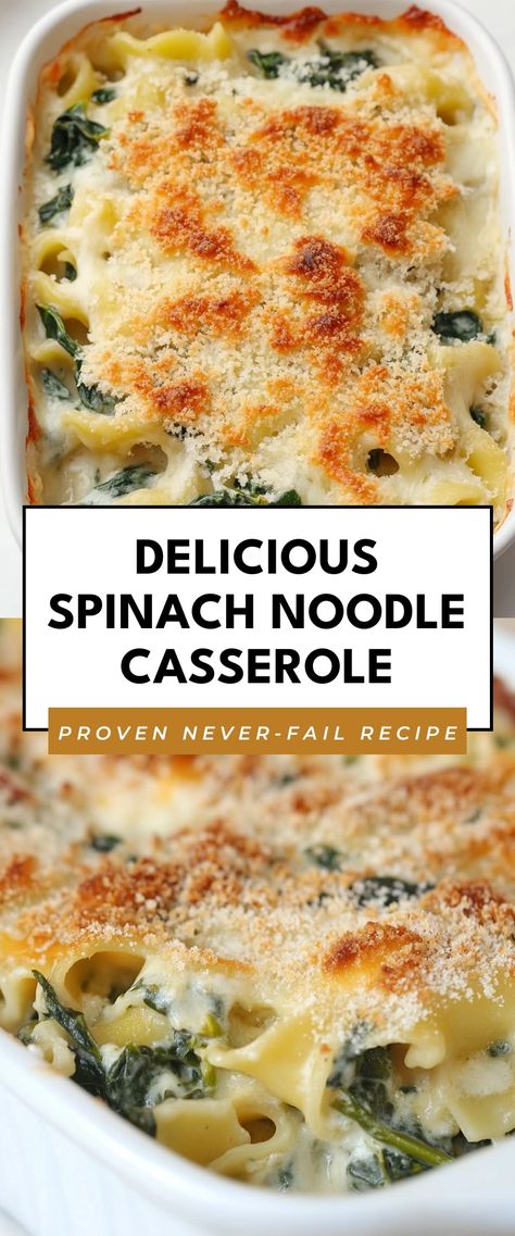 Image for Delicious Spinach Noodle Casserole Whole Food Casserole, Vegetarian Noodle Casserole, Veggie Casseroles For A Crowd, Make Ahead Vegetable Casseroles, Single Serve Casserole Recipes, Meatless Casseroles Main Dishes, Side Dishes To Go With Lasagna, Soft Casserole Recipes, Individual Casserole Recipes