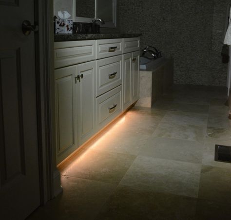 Undercounter Lighting Under Cabinet, Contemporary Wood Kitchen, Wood Kitchens, Rv Upgrades, Kitchen Under Cabinet Lighting, Floating Cabinets, Cove Lighting, Kitchen Things, Led Tape