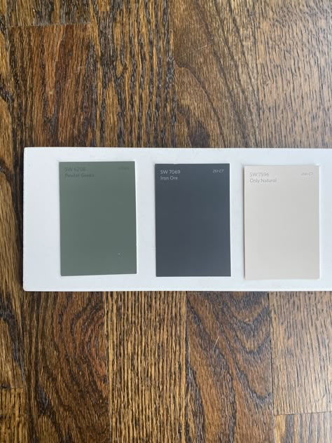 Pewter Green Mood Board, Pewter Green And Iron Ore, Iron Ore Complimentary Colors, Gray Basement, Essex Green, Pewter Green, Black Color Palette, House Color Palettes, Favorite Paint Colors