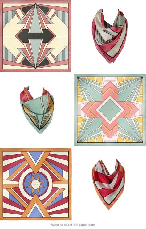 Art Deco Pattern Design, Scarf Photography, Print Scarf Design, Scarf Display, Silk Scarf Design, Luxury Silk Scarves, Art Deco Illustration, Deco Pattern, Silk Art